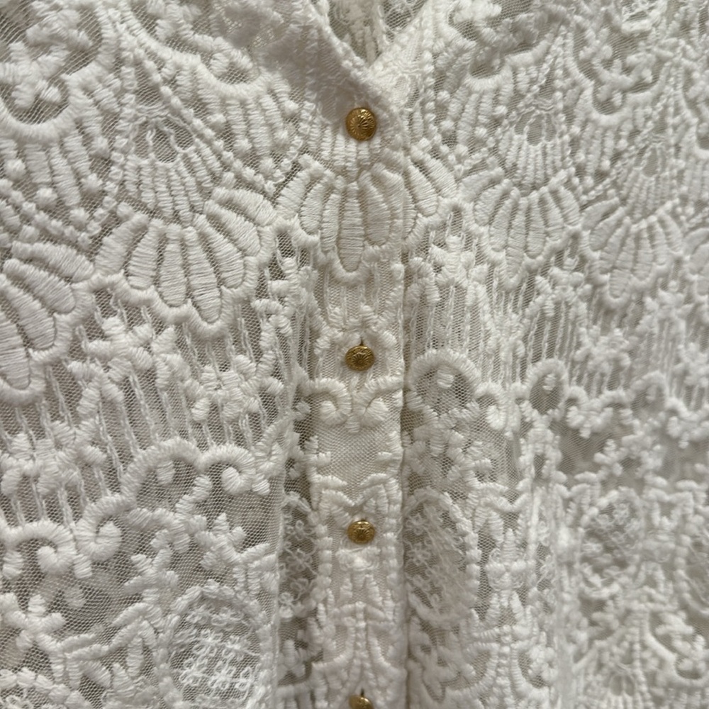 SÉZANE Daisy Lace Blouse in White sz US 6 / FR 38 - Picture 7 of 9